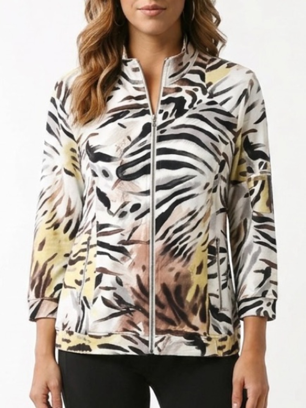 |•ZENERGY•| Animal Print Full Zip Top Size O (Size 4 / Small)
